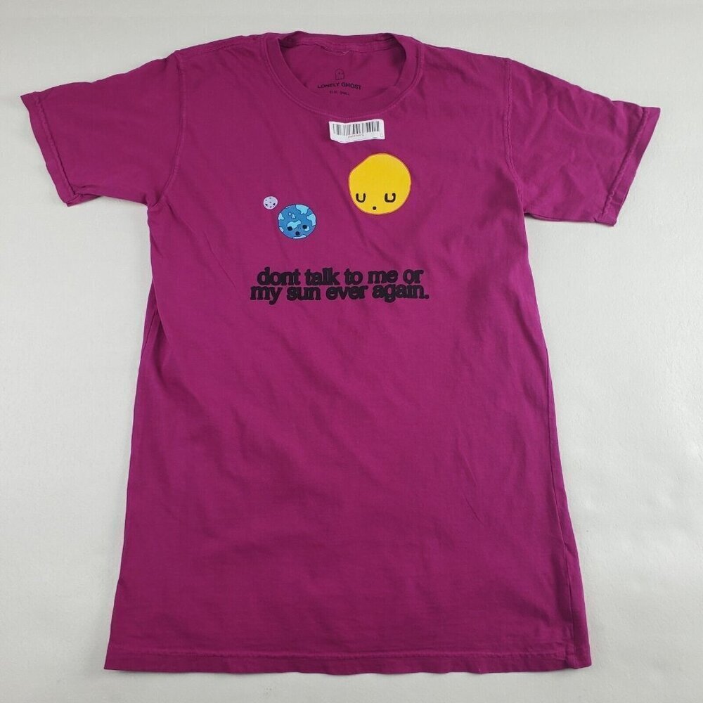 Lonely Ghost T Shirt Mens Small Pink Don't Talk To Me Or My Sun Ever Again Tee